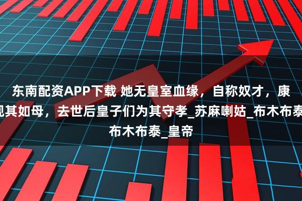 东南配资APP下载 她无皇室血缘，自称奴才，康熙却视其如母，去世后皇子们为其守孝_苏麻喇姑_布木布泰_皇帝